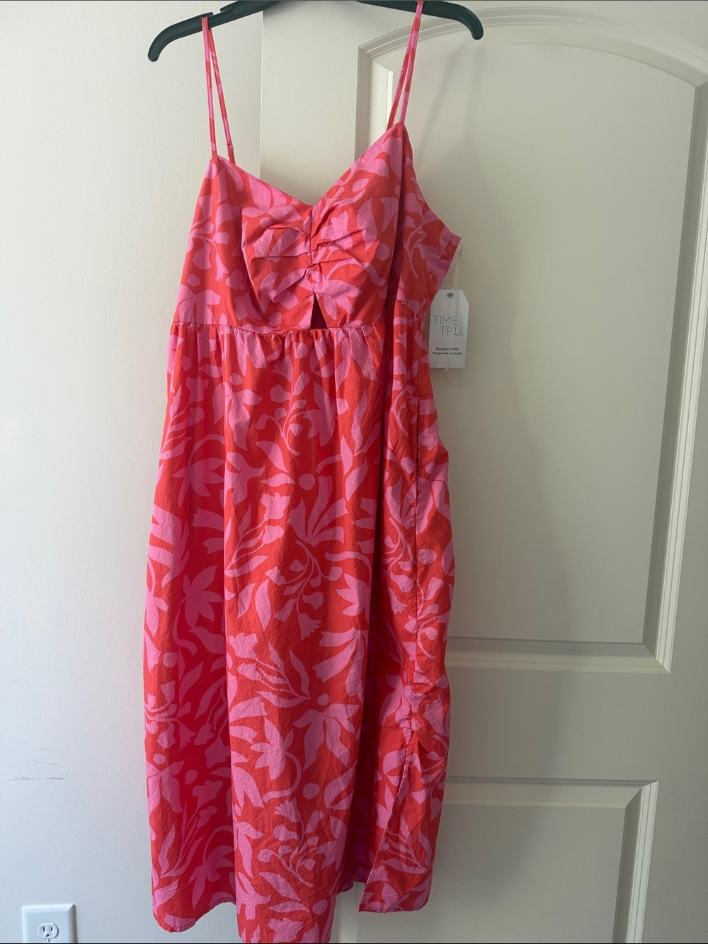 Time and Tru Pink and Red Floral Sundress